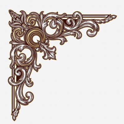 Ornate Victorian Corner Border Illustration