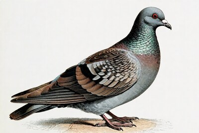 Rock Dove Standing on Perch