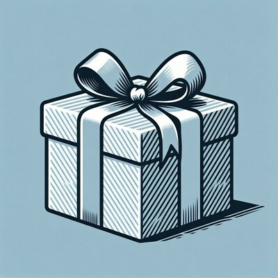 White gift box with ribbon