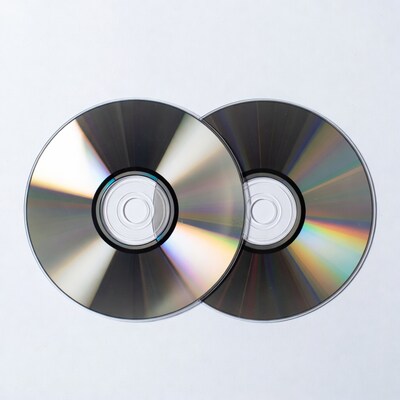 Two CDs on white background