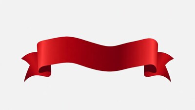 Red wavy ribbon banner