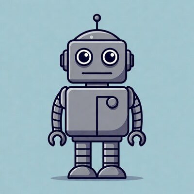 Cute gray robot illustration