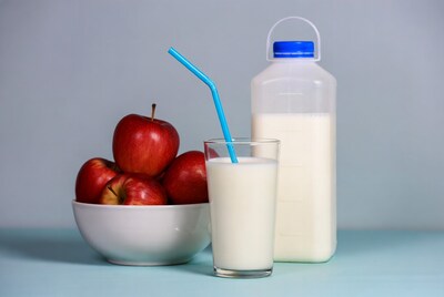 Red Apples with Milk Glass and Jug