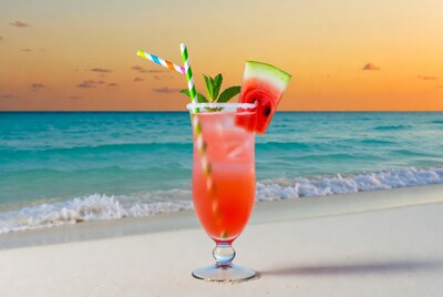 Watermelon Cocktail on Beach