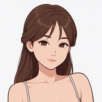Anime girl with long brown hair