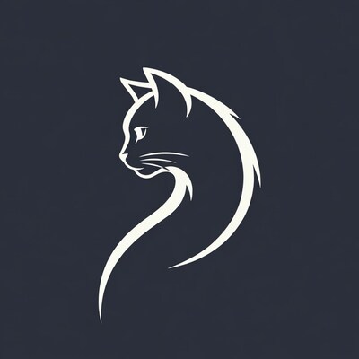 White silhouette cat profile