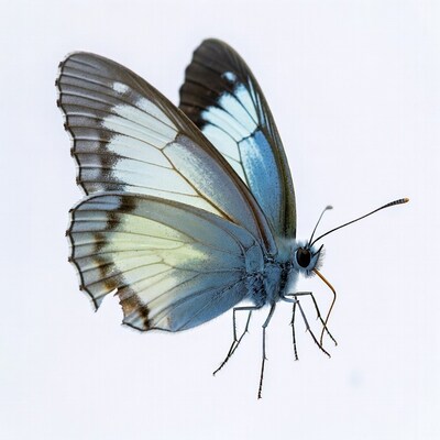 White butterfly with black wings