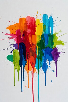 Colorful Watercolor Paint Splatter