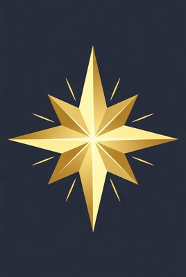Golden Star on Dark Background