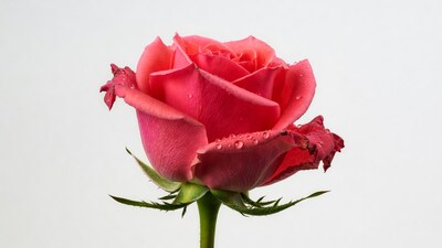 Pink Rose with Water Droplets