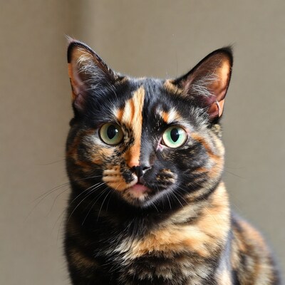 Calico Cat with Green Eyes
