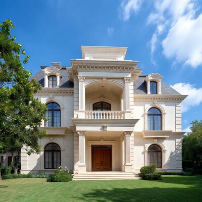 Luxury Beaux-Arts Mansion with Green Lawn
