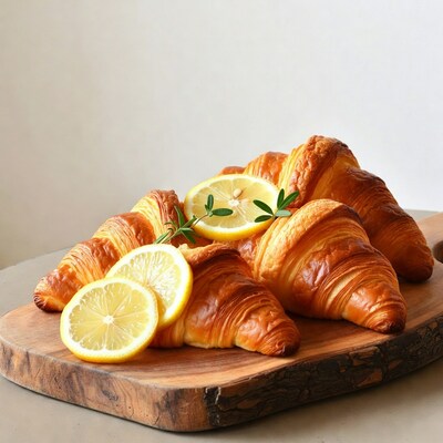 Croissants with Lemon Slices