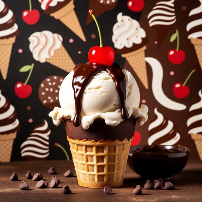 Chocolate Sundae Ice Cream Cone
