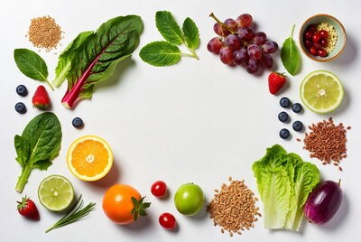 Fresh Fruits Vegetables Flat Lay