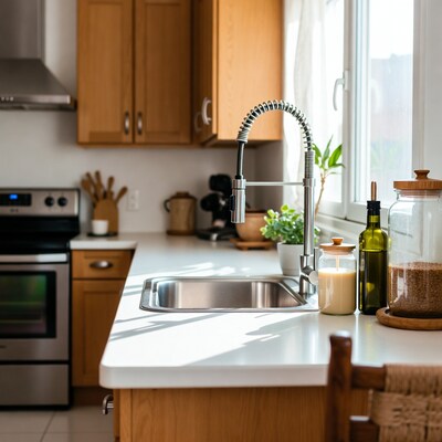 Modern Kitchen Sink with Pull-Down Faucet