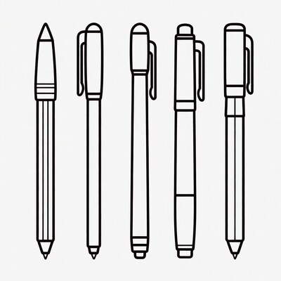 Line Art Pens Illustration