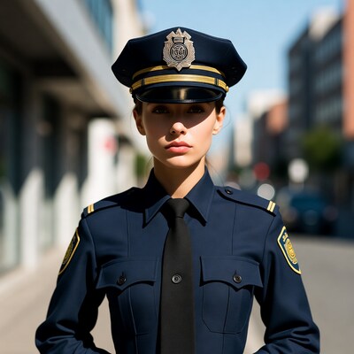 Female police officer in uniform