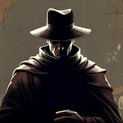 Man in hat and cloak