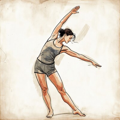 Woman doing side stretch yoga pose