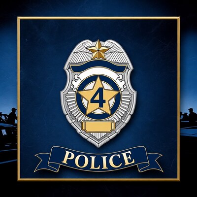 Police Badge with Number 4