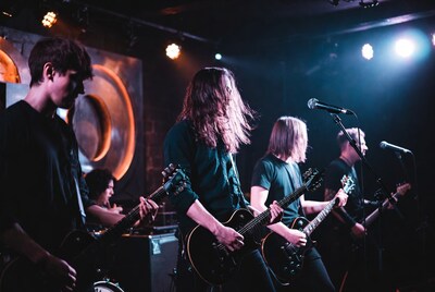 Rock band performing on stage