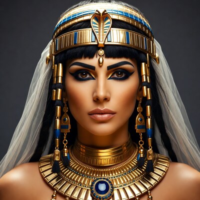 Egyptian Woman in Gold Headdress