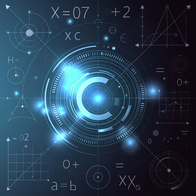 Glowing Blue C Math HUD Illustration