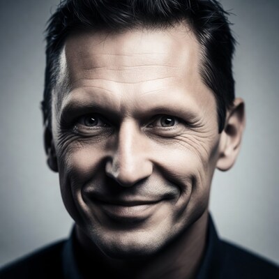 Smiling man close-up portrait