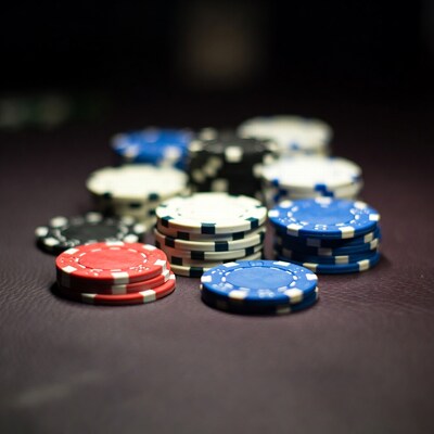 Colorful Poker Chips on Table