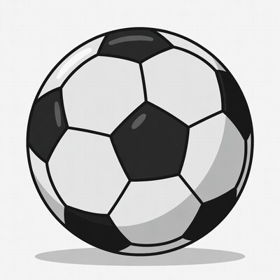 Black and White Soccer Ball Illustration
