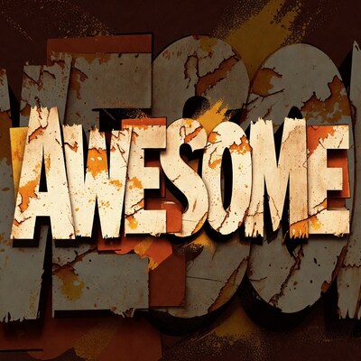 Rustic Awesome Text Illustration