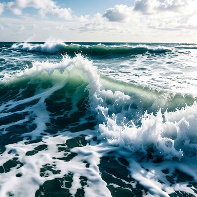 Crashing Ocean Waves with Foam