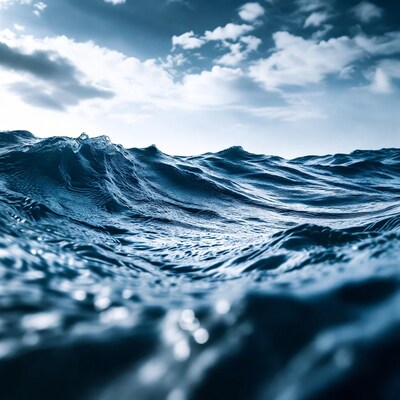 Ocean Waves Under Dramatic Clouds
