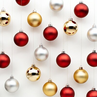 Red Gold Silver Christmas Ornaments Hanging