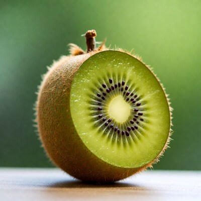 Sliced Kiwi Fruit on Table