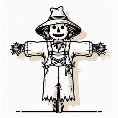 Smiling Scarecrow Illustration