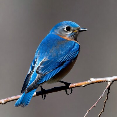 Eastern Bluebird perched on branch