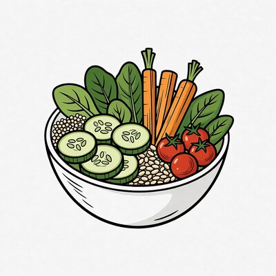 Vegetable Salad Bowl Illustration