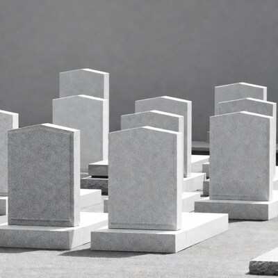 Row of Gray Tombstones
