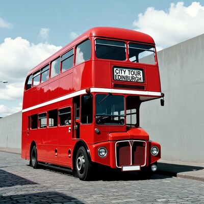 Red Edinburgh City Tour Double Decker Bus