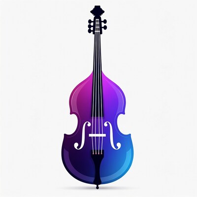 Colorful Double Bass Illustration