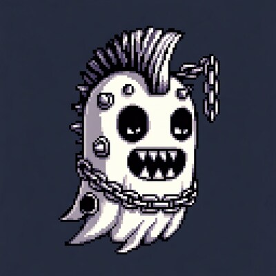 Punk Mohawk Ghost Pixel Art