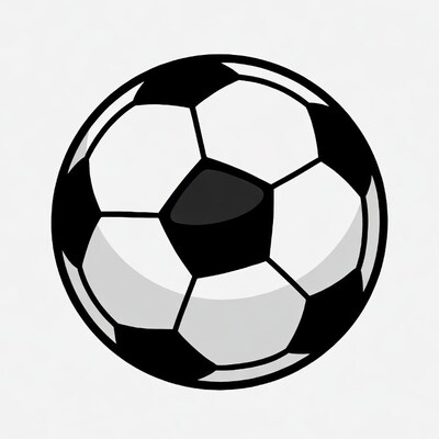Black and White Soccer Ball Illustration