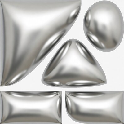 Shiny Silver 3D Shapes Collection