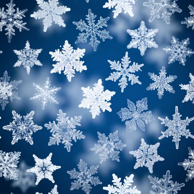 Snowflakes on Blue Background