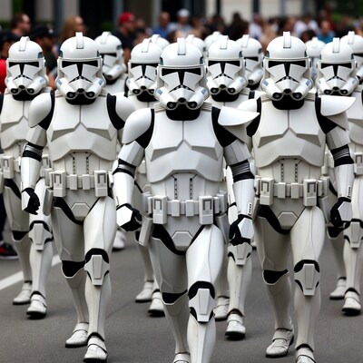 Clone Troopers Marching in Parade