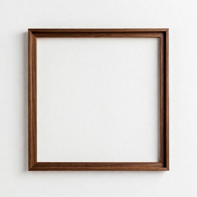 Empty Walnut Wood Picture Frame