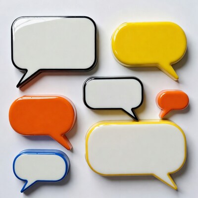 Colorful speech bubbles on white