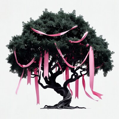 Tree with Pink Ribbons